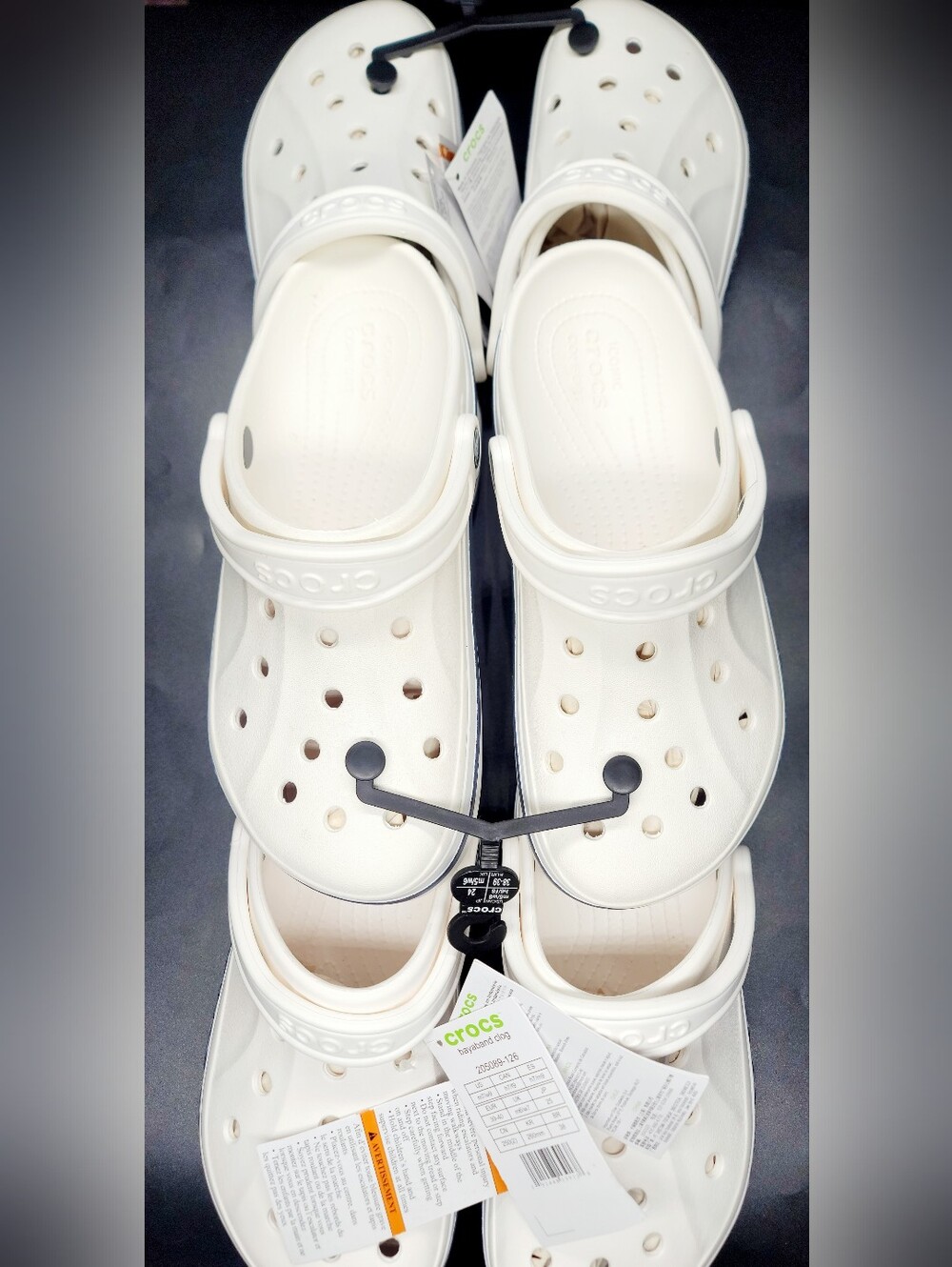 Crocs Bayaband Clogs White/Navy Blue Lot Of 3 Sz 7-8-9 Women NWT